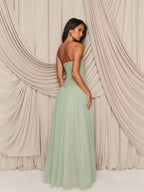 Robe longue bustier plissée Sansa