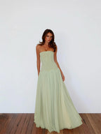 Robe longue bustier plissée Sansa