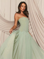 Robe longue bustier plissée Sansa