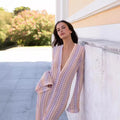 Robe longue crochet rayée Éloïse