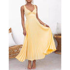 Robe longue plissée Solène