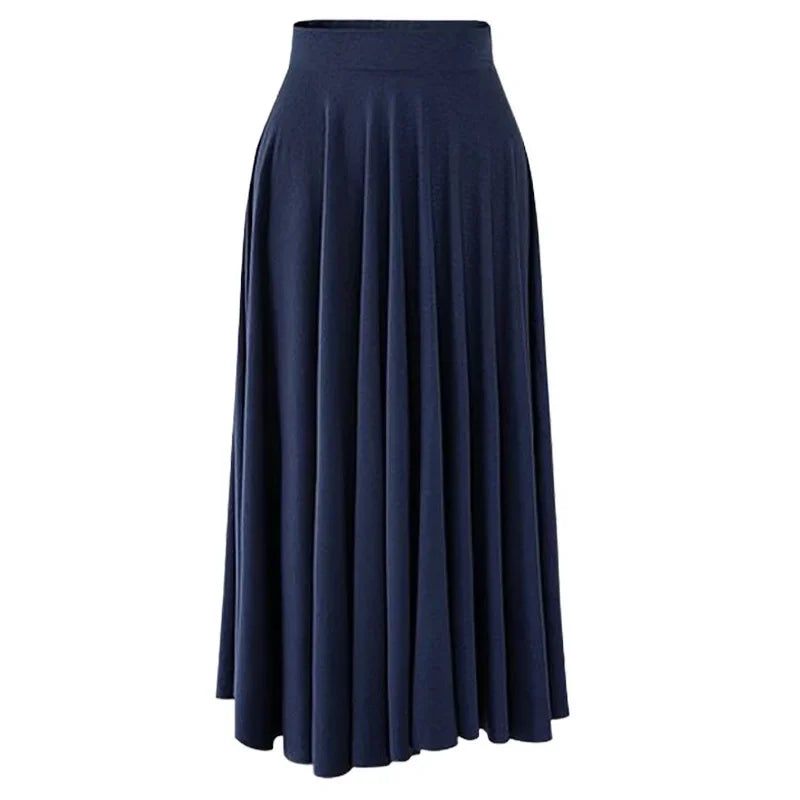 Jupe longue plissée taille haute Clara