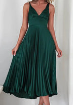 Robe longue plissée Solène