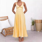 Robe longue plissée Solène
