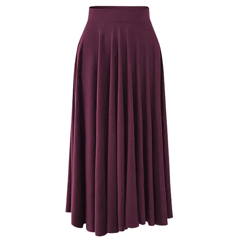 Jupe longue plissée taille haute Clara