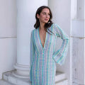Robe longue crochet rayée Éloïse